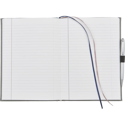 Front View of Gray 7" x 10" FSC® Mix Pedova™ Large Bound Journal