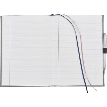 Front View of Gray 7" x 10" FSC® Mix Pedova™ Large Bound Journal