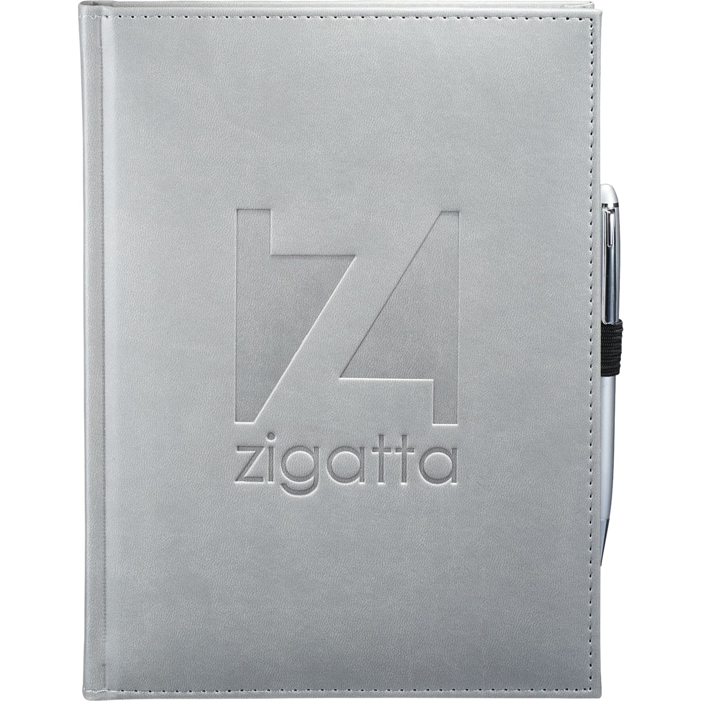Front View of Gray 7" x 10" FSC® Mix Pedova™ Large Bound Journal