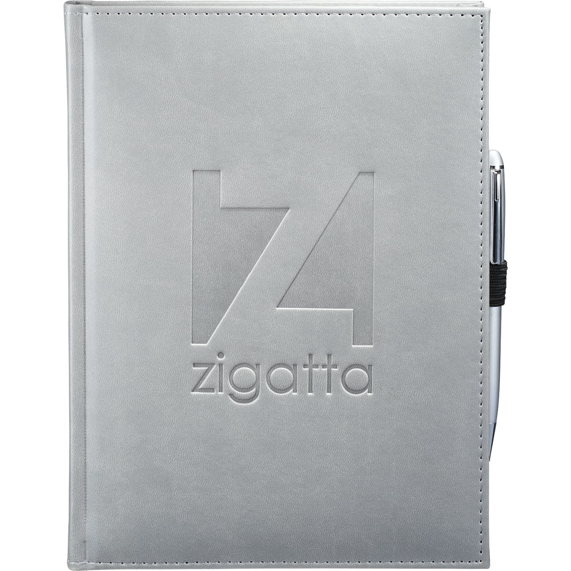 Front View of Gray 7" x 10" FSC® Mix Pedova™ Large Bound Journal