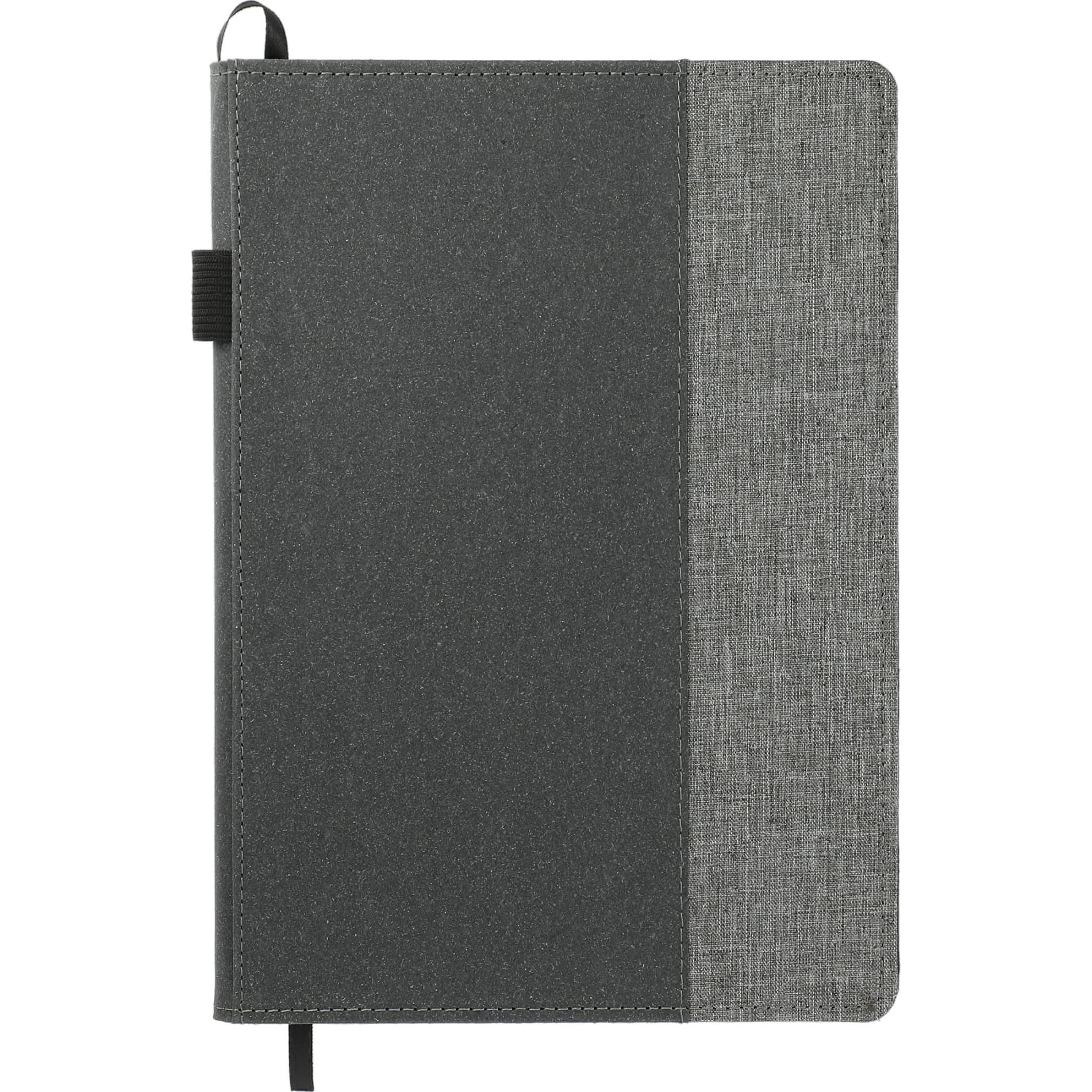 Front View of Gray 7" x 10" FSC® Mix Reclaim RPET Refillable Journal plain