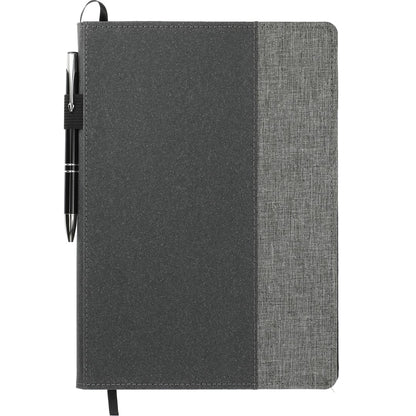 Front View of Gray 7" x 10" FSC® Mix Reclaim RPET Refillable Journal plain