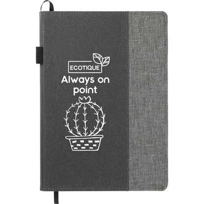 Front View of Gray 7" x 10" FSC® Mix Reclaim RPET Refillable Journal