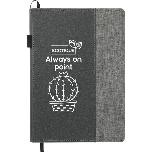 Front View of Gray 7" x 10" FSC® Mix Reclaim RPET Refillable Journal