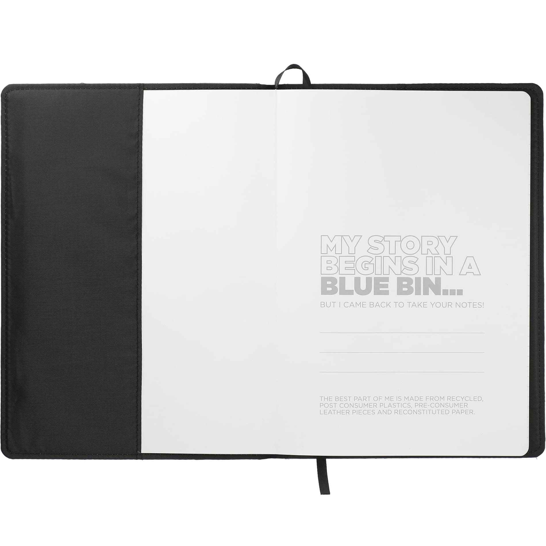 Front View of Gray 7" x 10" FSC® Mix Reclaim RPET Refillable Journal