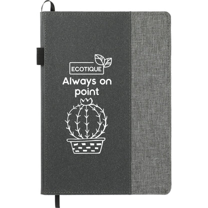 Front View of Gray 7" x 10" FSC® Mix Reclaim RPET Refillable Journal