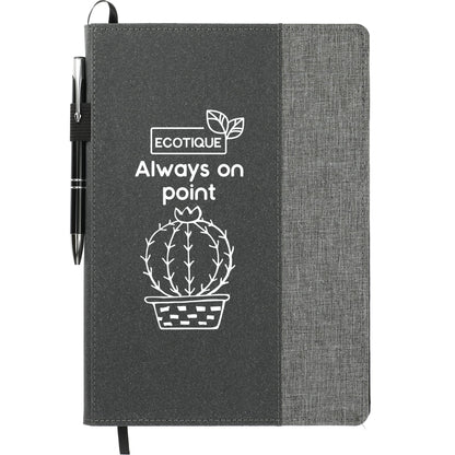 Front View of Gray 7" x 10" FSC® Mix Reclaim RPET Refillable Journal