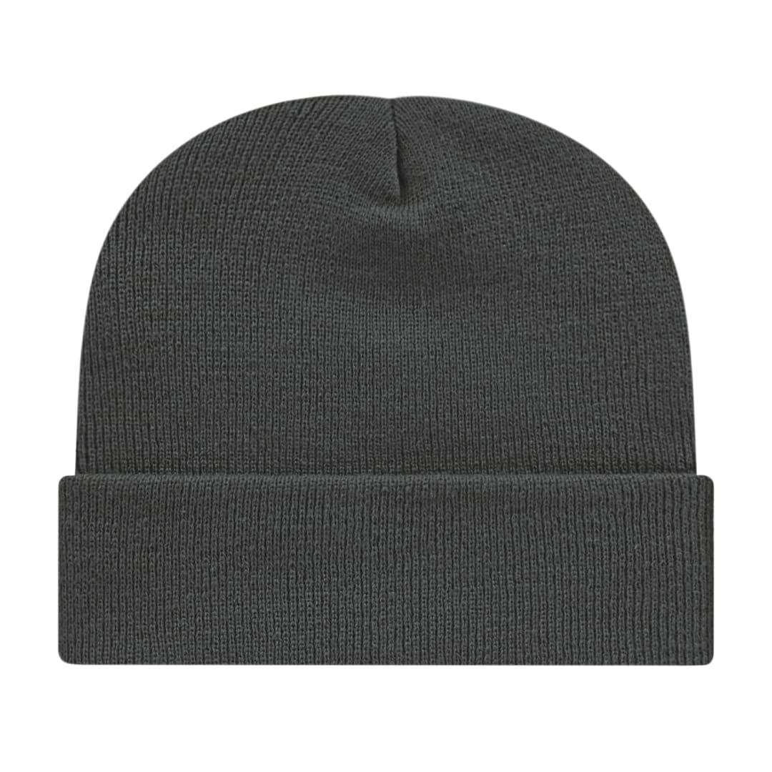 Front View of Gray Cap America Knit Cap with Cuff plain