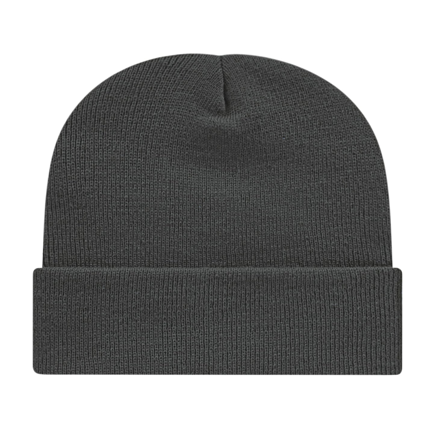 Front View of Gray Cap America Knit Cap with Cuff plain