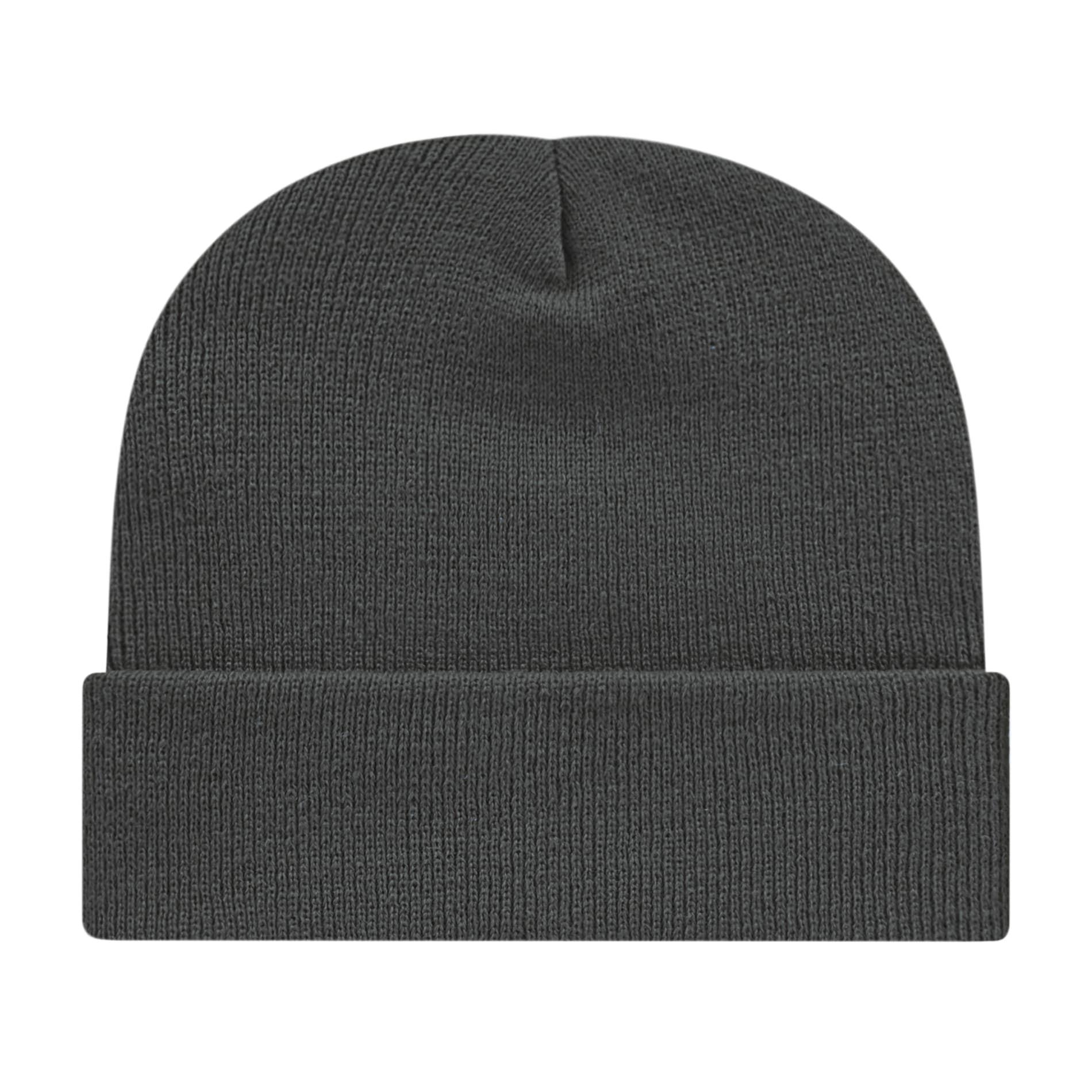 Front View of Gray Cap America Knit Cap with Cuff plain