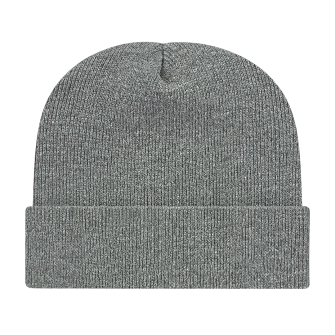 Front View of Gray Cap America Knit Cap with Cuff plain