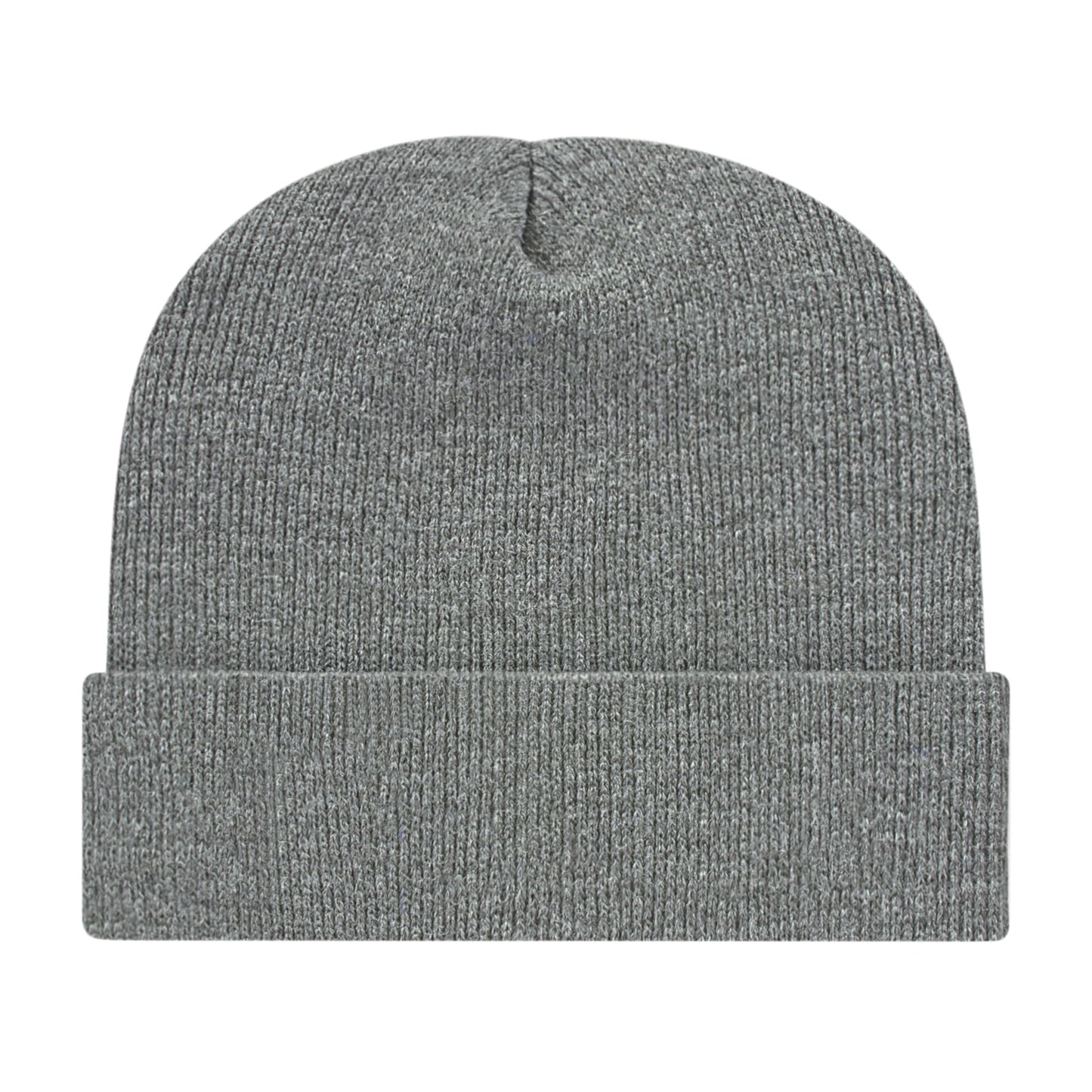 Front View of Gray Cap America Knit Cap with Cuff plain