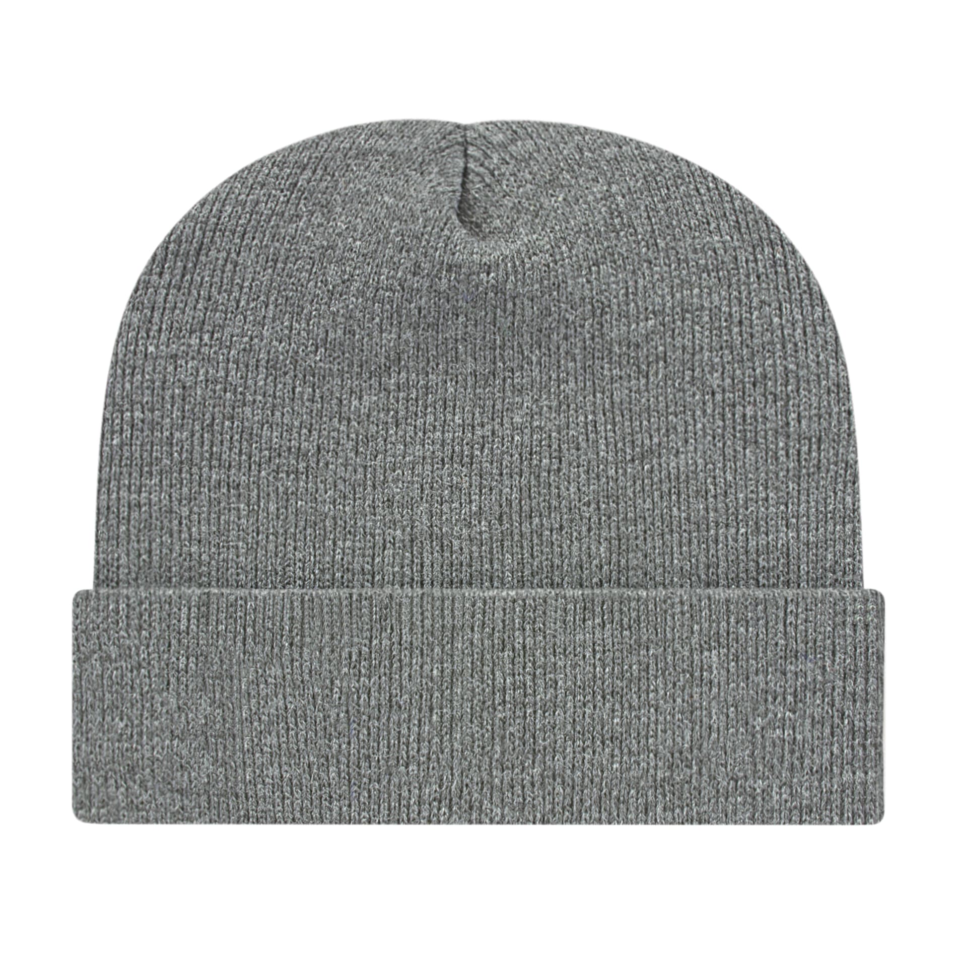 Front View of Gray Cap America Knit Cap with Cuff plain