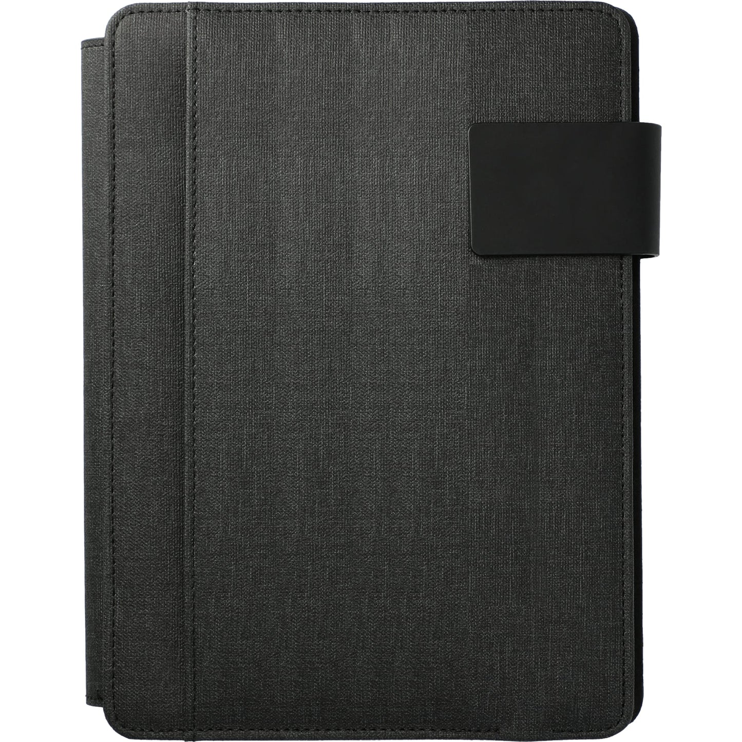 Front View of Gray FSC® Mix Titus 5000 mAh Wireless Charging Journal plain