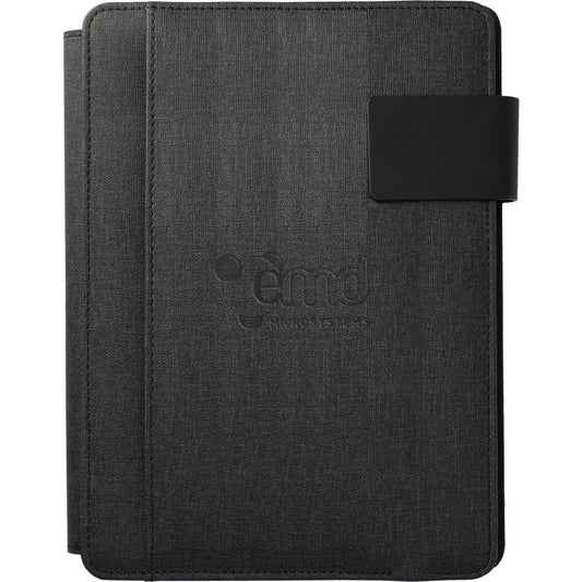 Front View of Gray FSC® Mix Titus 5000 mAh Wireless Charging Journal