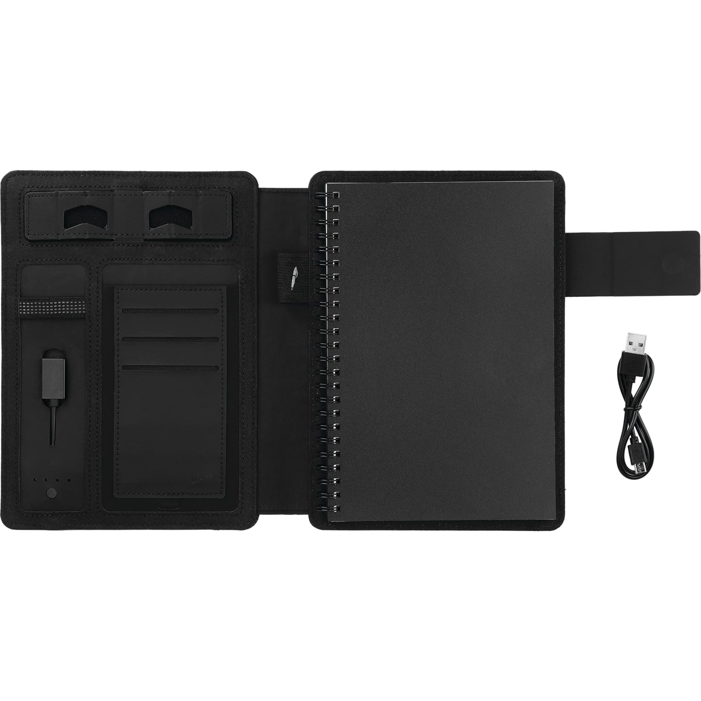 Front View of Gray FSC® Mix Titus 5000 mAh Wireless Charging Journal