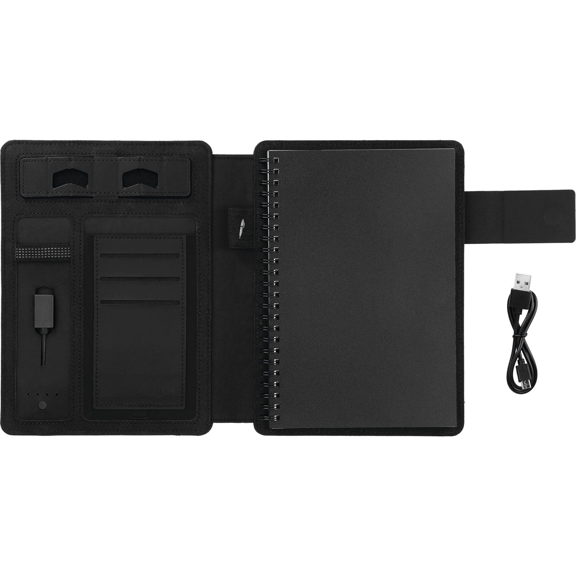 Front View of Gray FSC® Mix Titus 5000 mAh Wireless Charging Journal