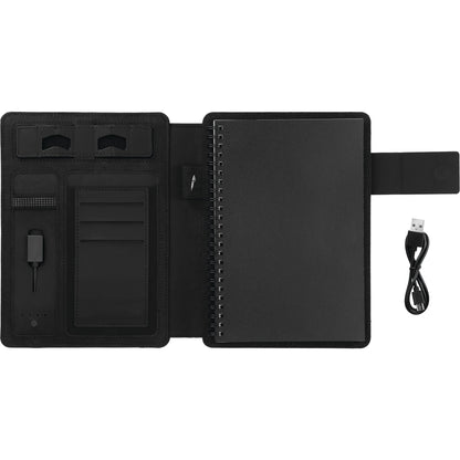 Front View of Gray FSC® Mix Titus 5000 mAh Wireless Charging Journal