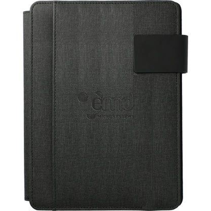 Front View of Gray FSC® Mix Titus 5000 mAh Wireless Charging Journal