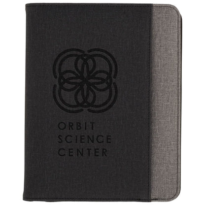 Front View of Gray Stockton 5000 mAh Wireless Charging Journal