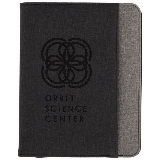 Front View of Gray Stockton 5000 mAh Wireless Charging Journal