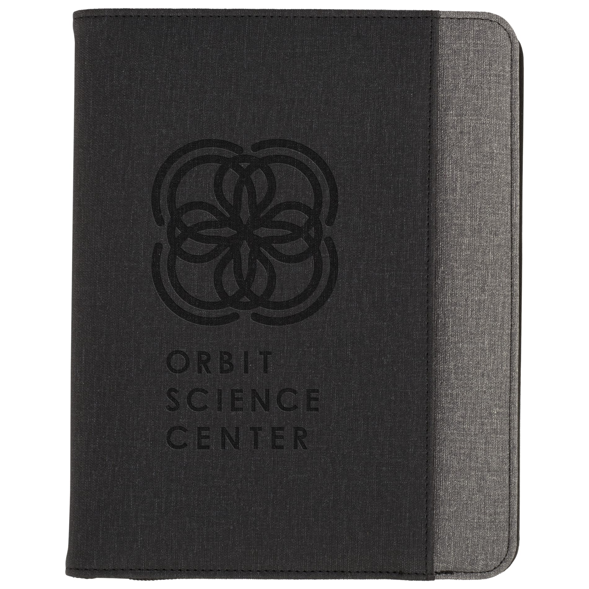 Front View of Gray Stockton 5000 mAh Wireless Charging Journal