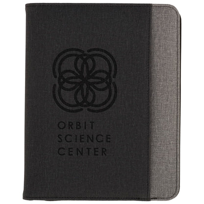 Front View of Gray Stockton 5000 mAh Wireless Charging Journal