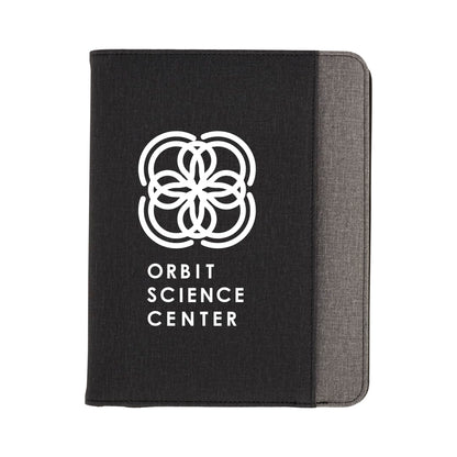 Front View of Gray Stockton 5000 mAh Wireless Charging Journal