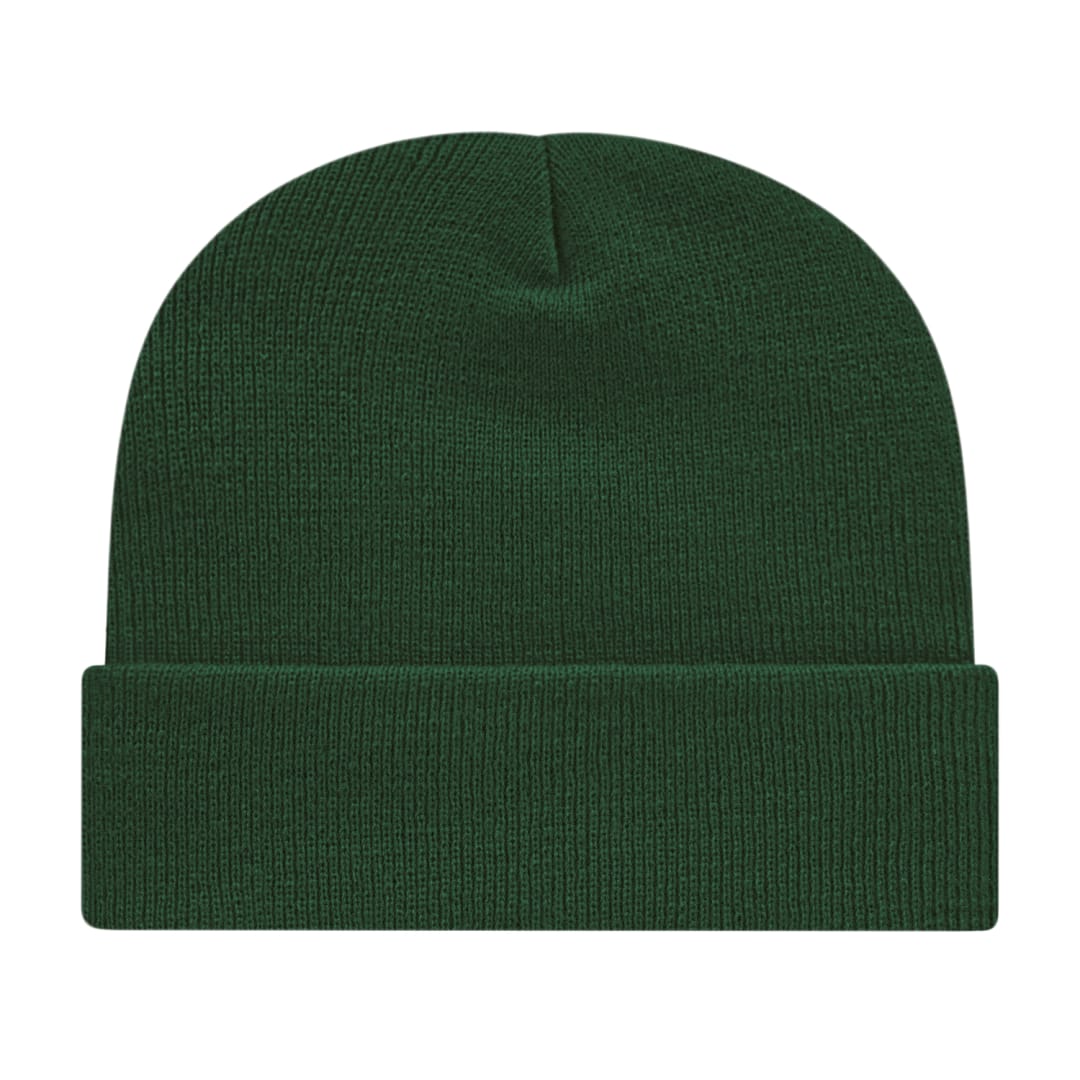 Front View of Green Cap America Knit Cap with Cuff plain