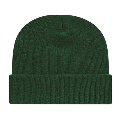 Front View of Green Cap America Knit Cap with Cuff plain