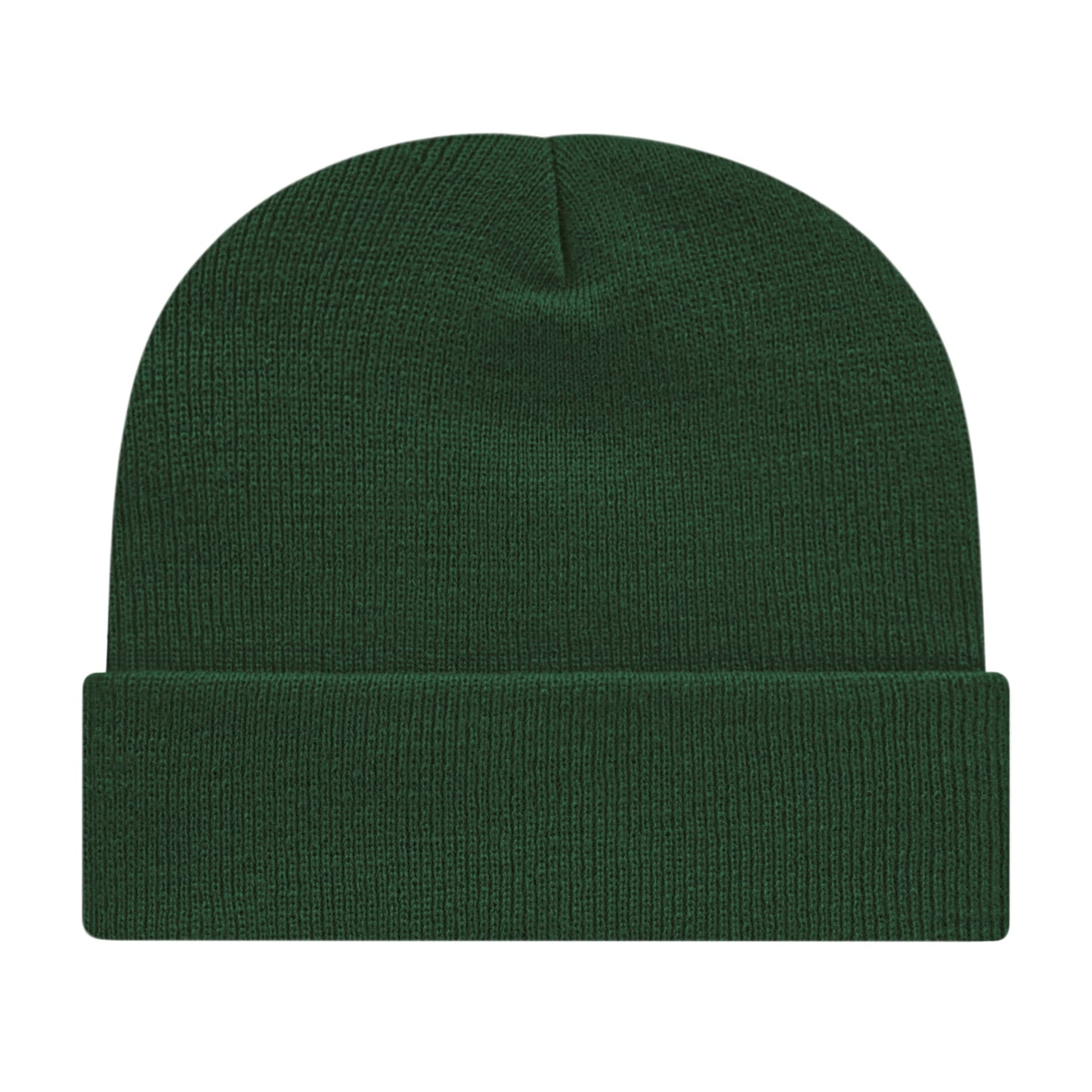 Front View of Green Cap America Knit Cap with Cuff plain