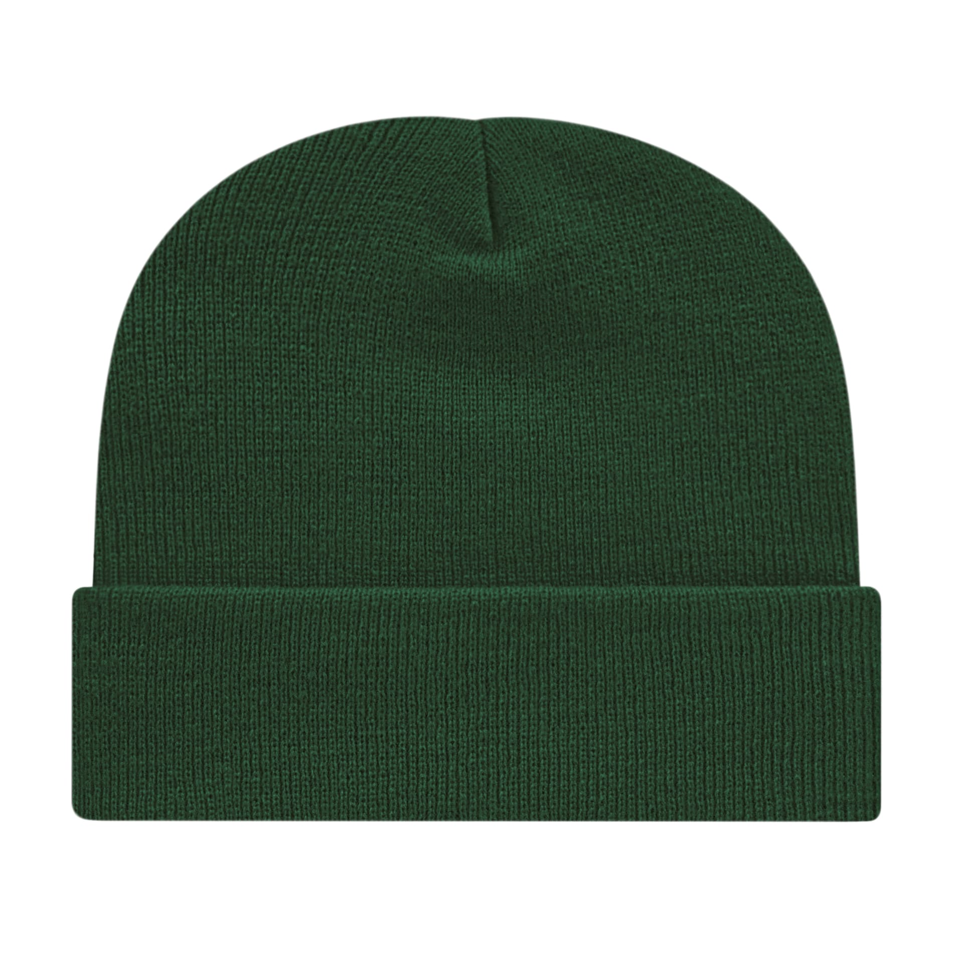 Front View of Green Cap America Knit Cap with Cuff plain