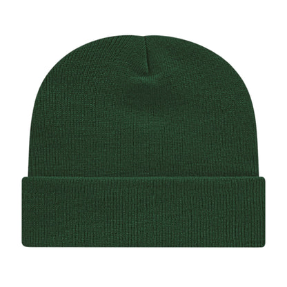 Front View of Green Cap America Knit Cap with Cuff plain