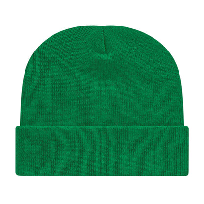 Front View of Green Cap America Knit Cap with Cuff plain