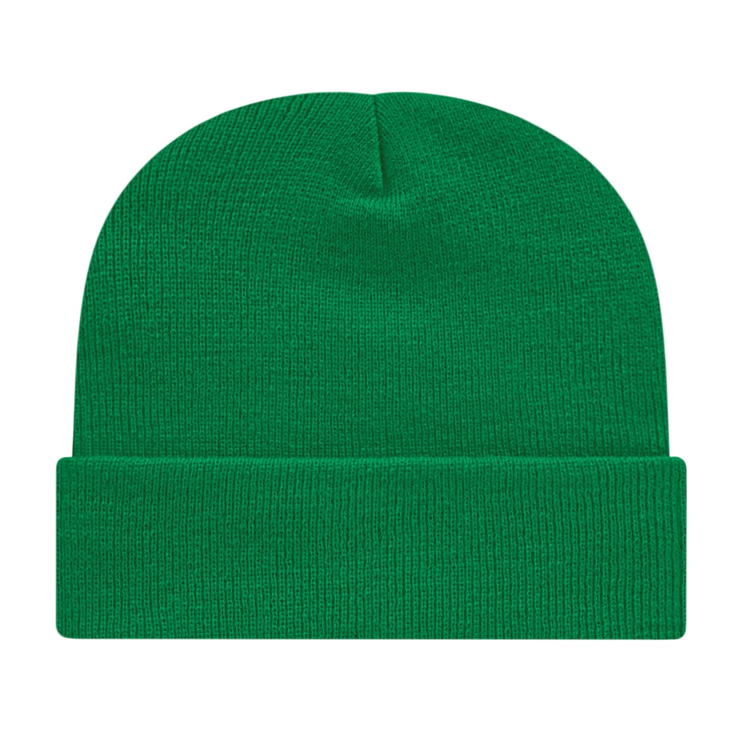 Front View of Green Cap America Knit Cap with Cuff plain