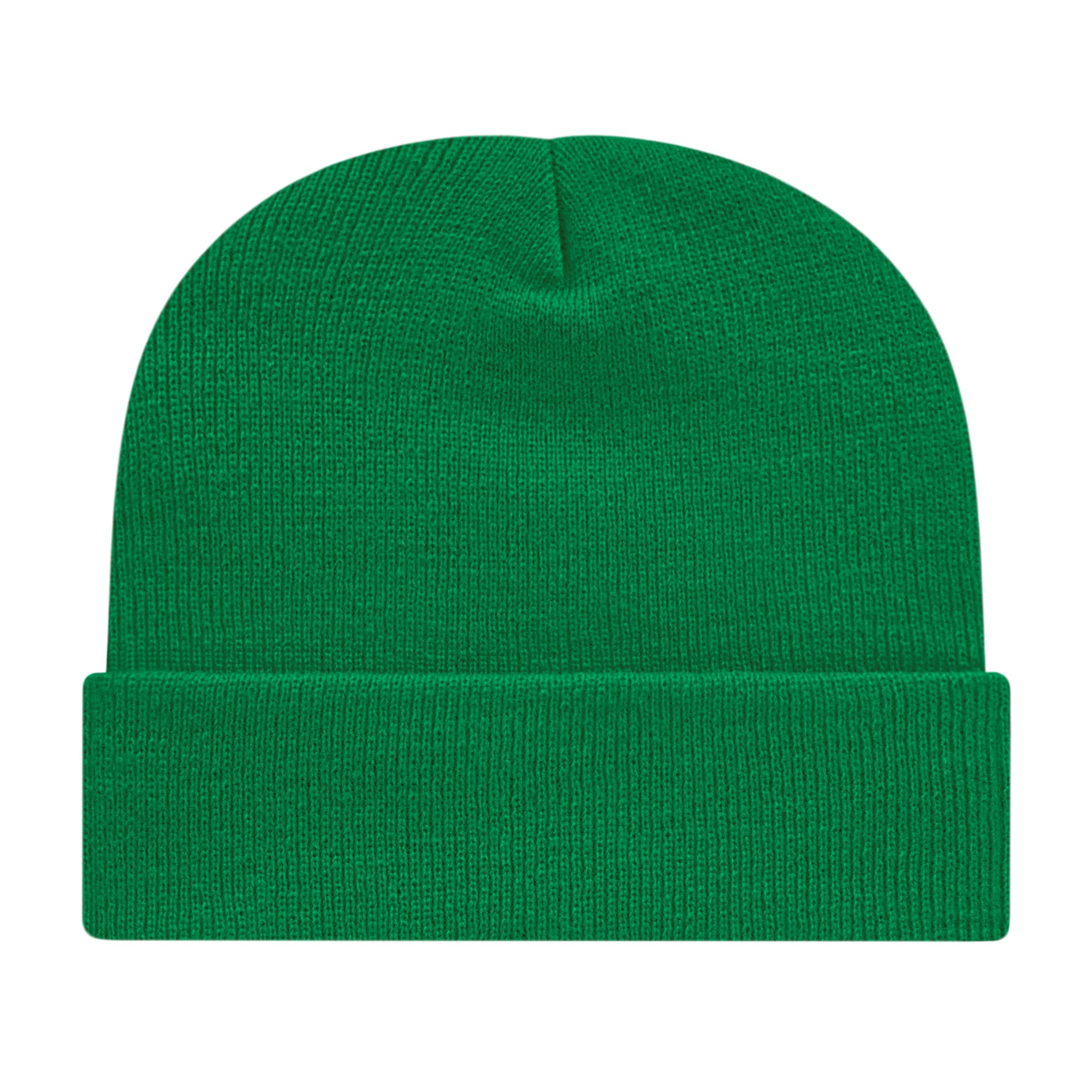 Front View of Green Cap America Knit Cap with Cuff plain