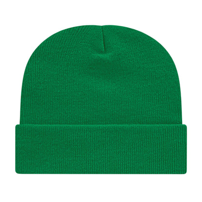 Front View of Green Cap America Knit Cap with Cuff plain