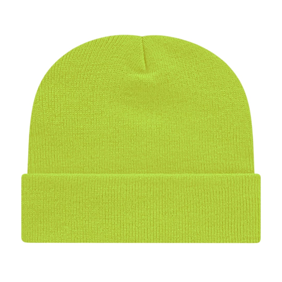 Front View of Green Cap America Knit Cap with Cuff plain