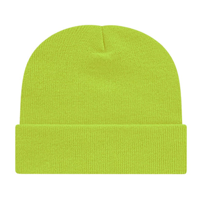 Front View of Green Cap America Knit Cap with Cuff plain
