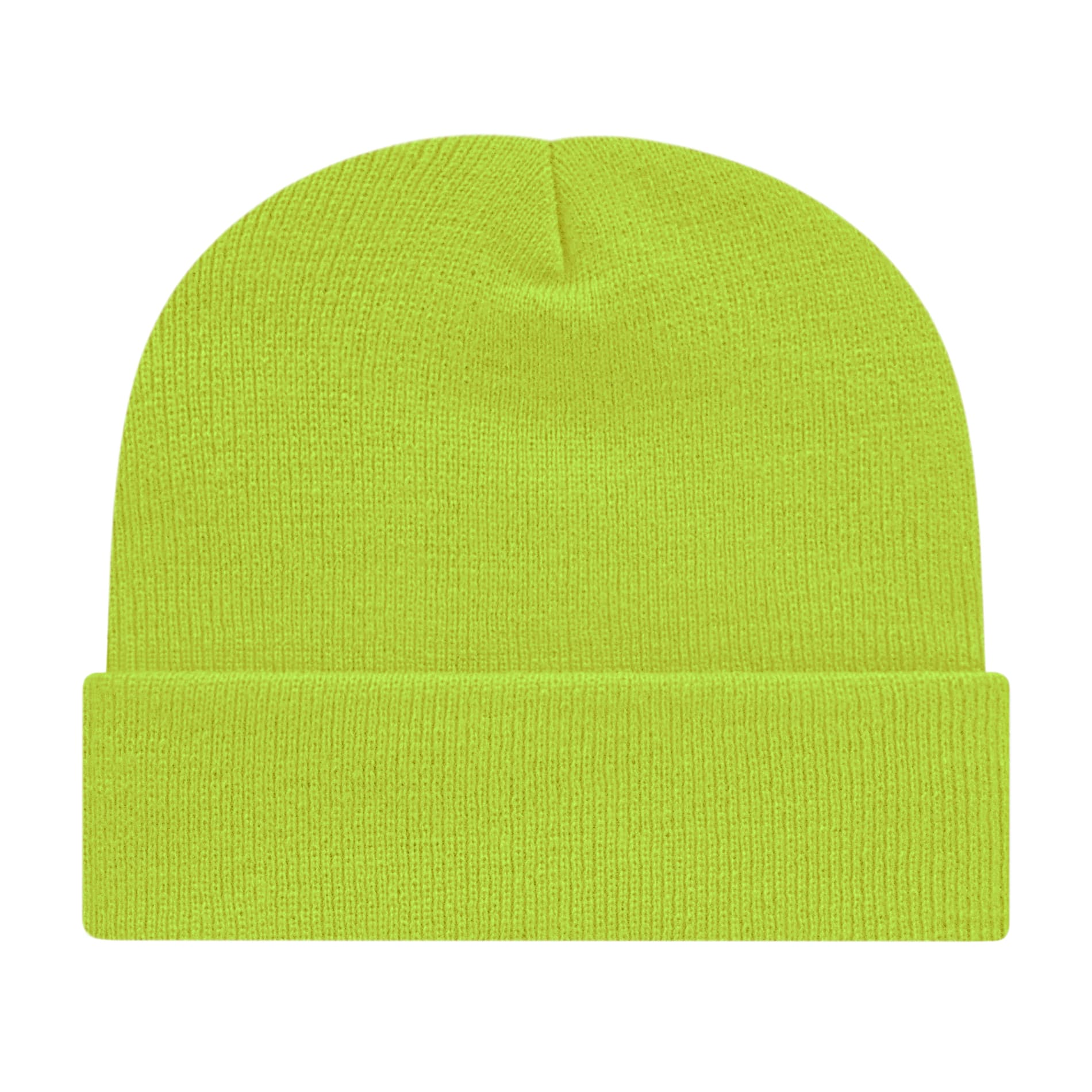 Front View of Green Cap America Knit Cap with Cuff plain