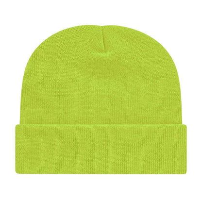 Front View of Green Cap America Knit Cap with Cuff plain