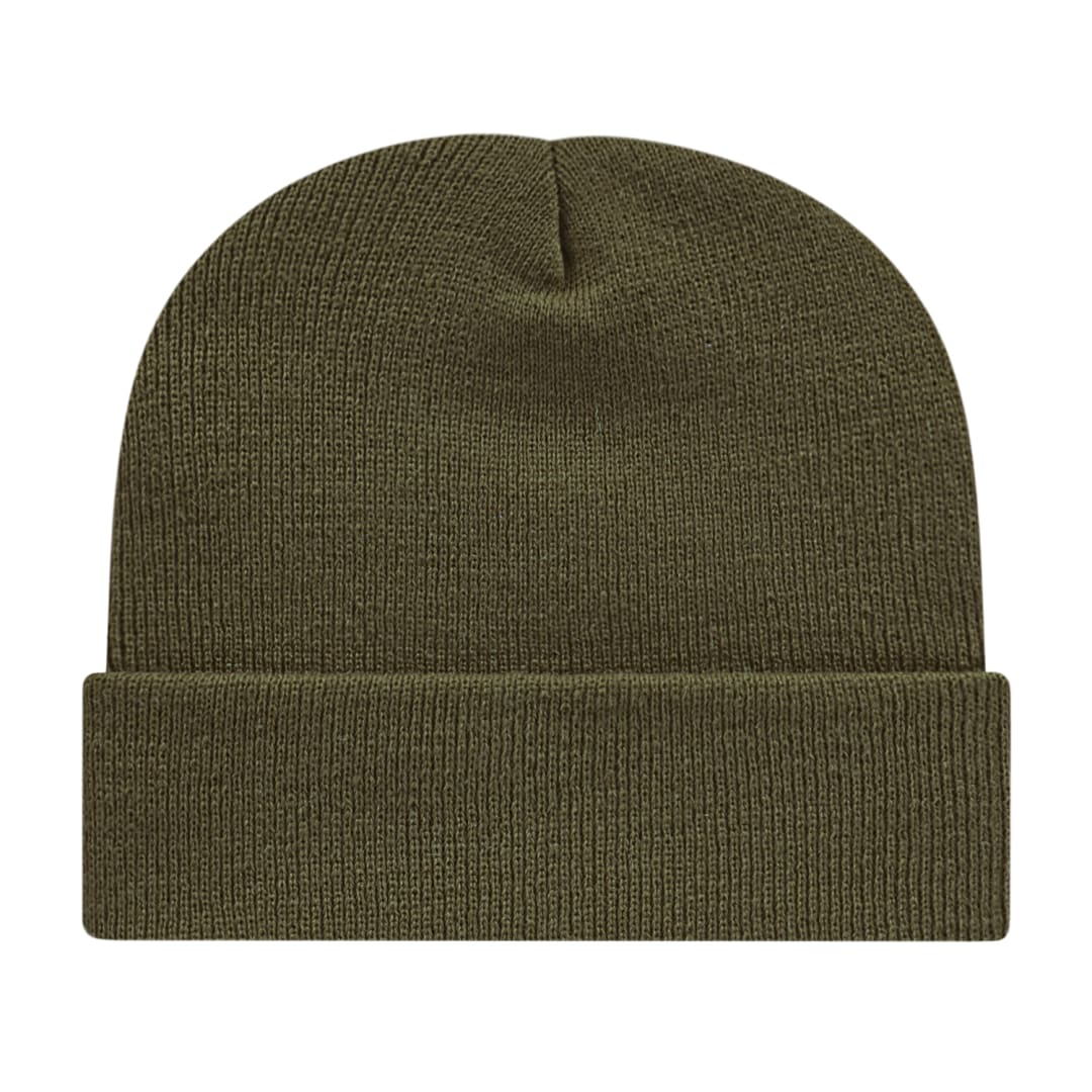 Front View of Green Cap America Knit Cap with Cuff plain