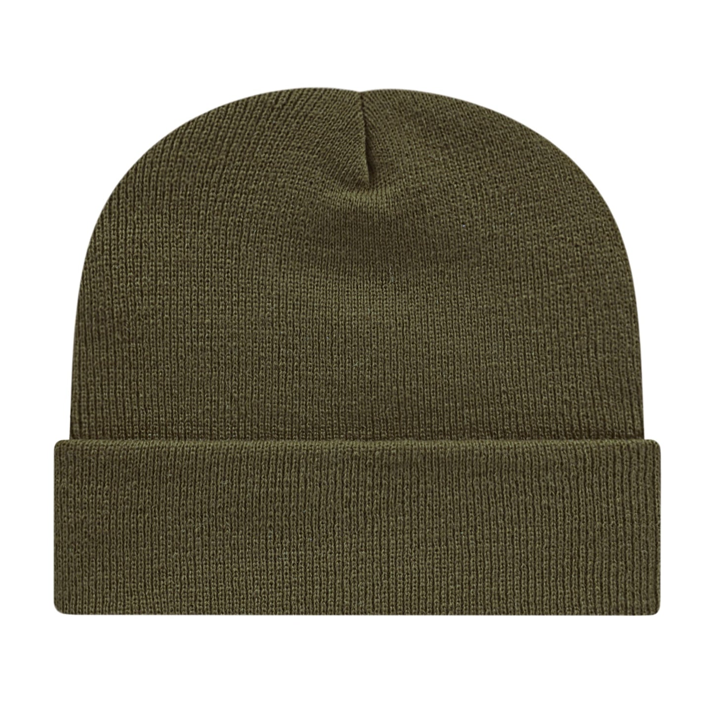 Front View of Green Cap America Knit Cap with Cuff plain