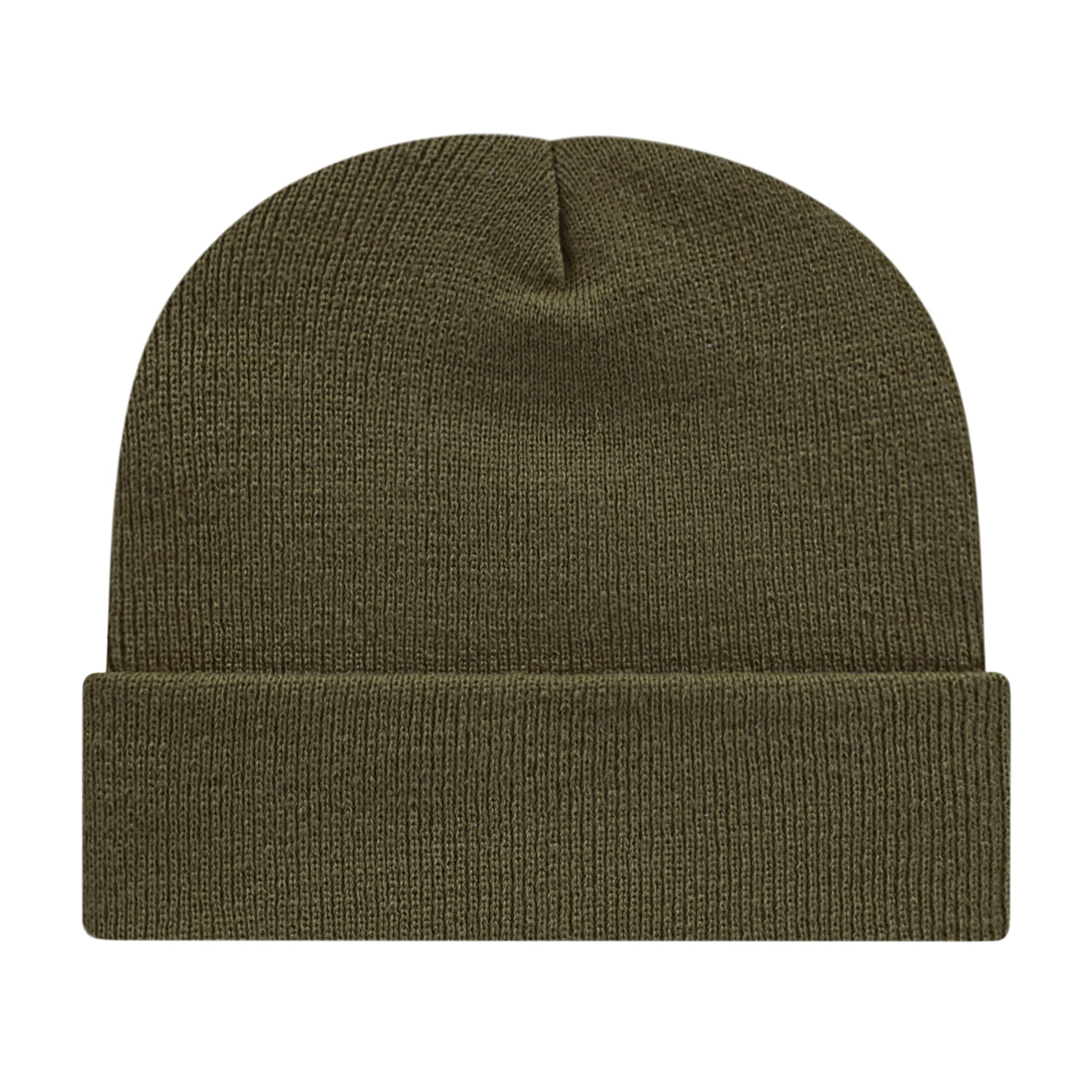 Front View of Green Cap America Knit Cap with Cuff plain