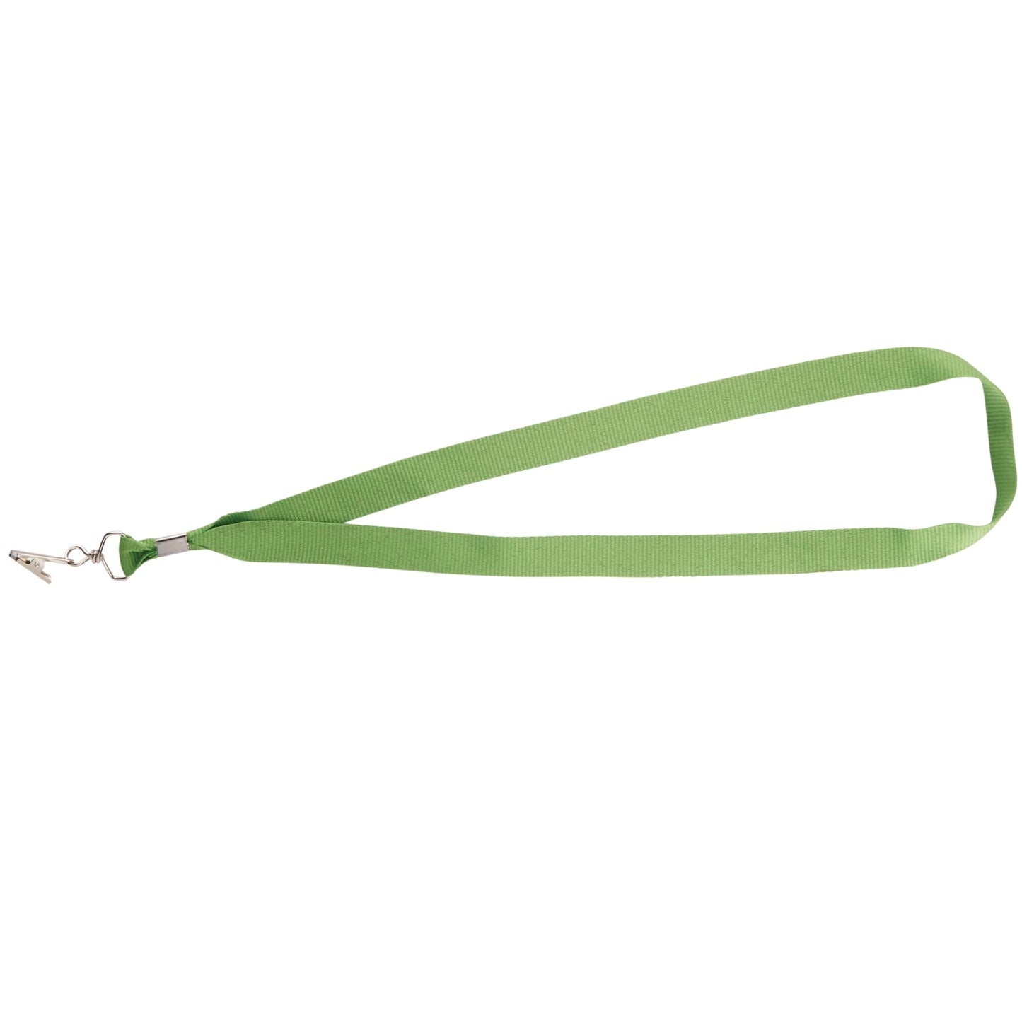 Front View of Green Lanyard with Bulldog Clip plain