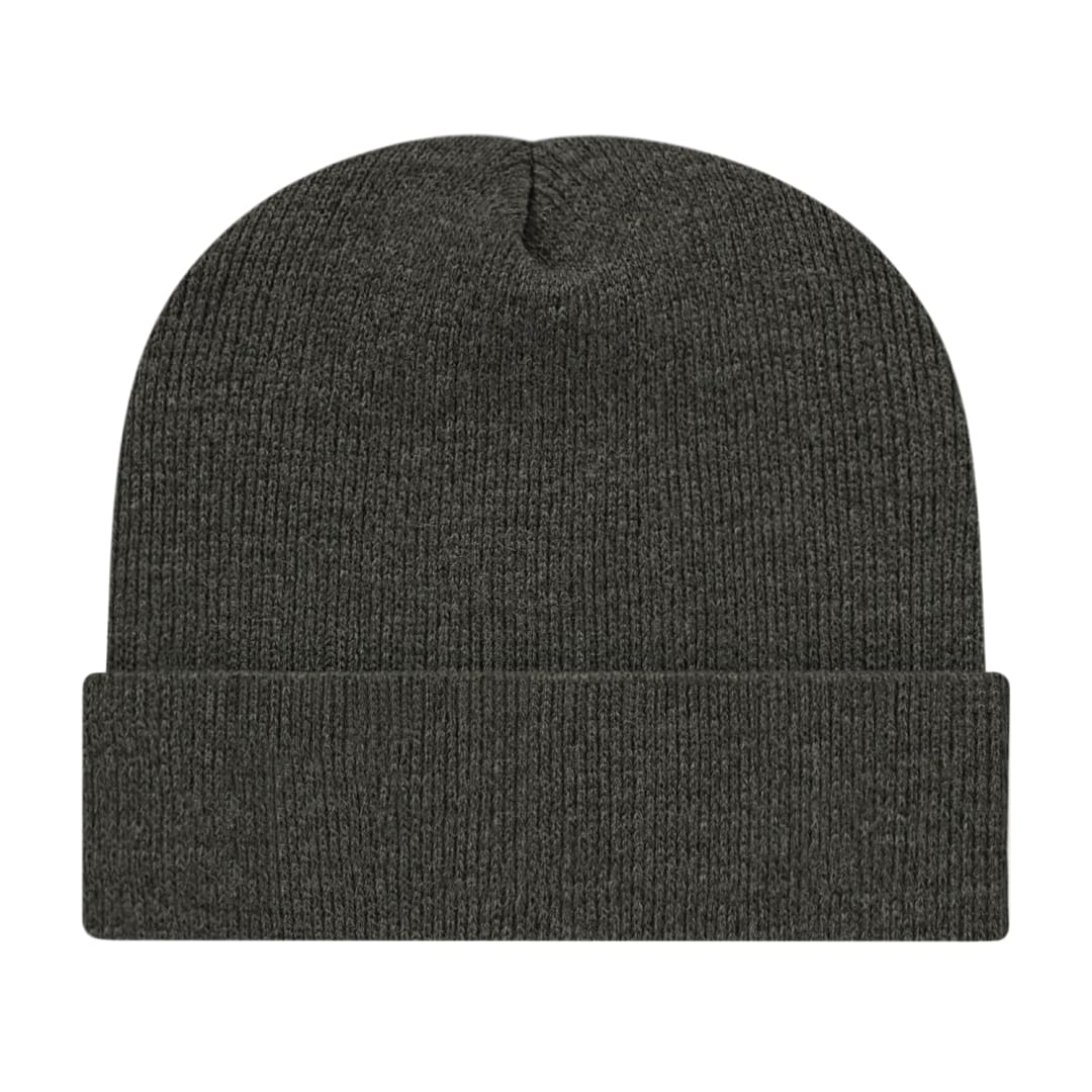 Front View of Grey Cap America Knit Cap with Cuff plain