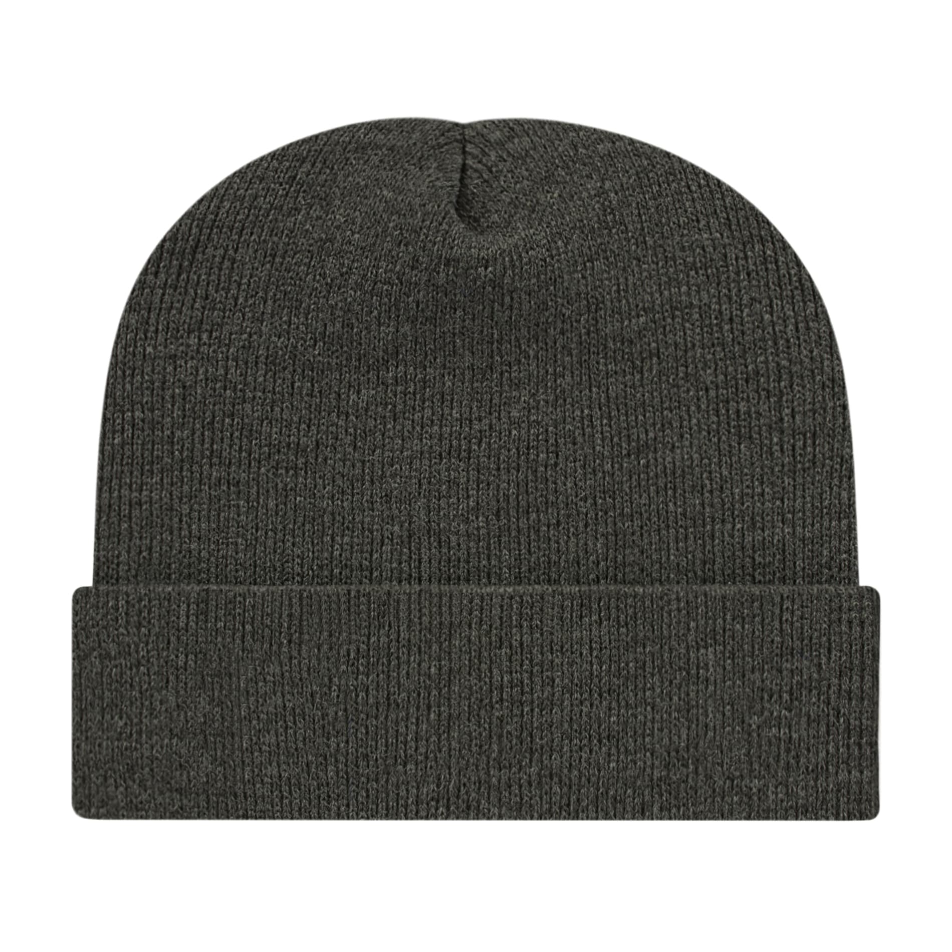 Front View of Grey Cap America Knit Cap with Cuff plain