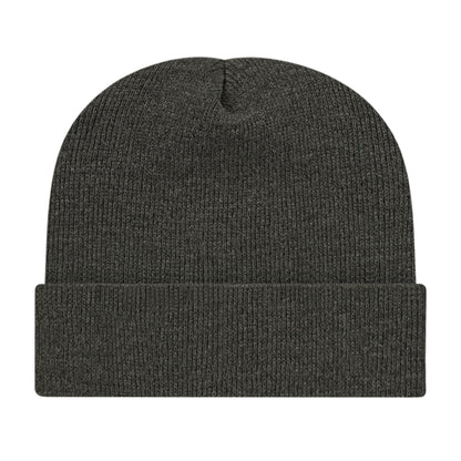 Front View of Grey Cap America Knit Cap with Cuff plain