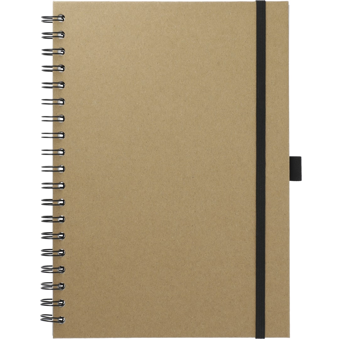 Front View of Natural 7" x 10" FSC® Mix Large Spiral Journal plain