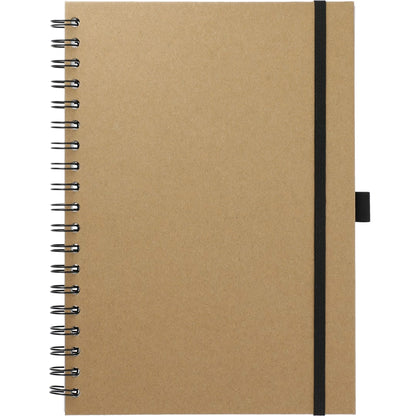 Front View of Natural 7" x 10" FSC® Mix Large Spiral Journal plain
